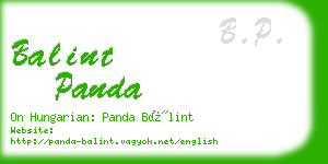 balint panda business card